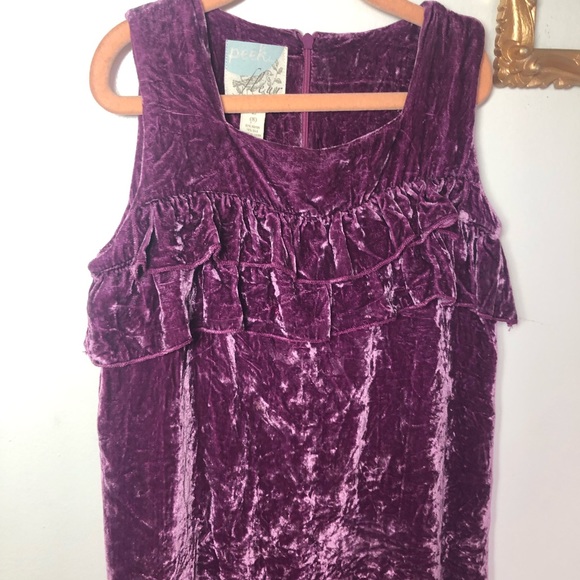 Peek Fleur Des Champs Floral Dress Size Large 10 purple velvet - Picture 6 of 9